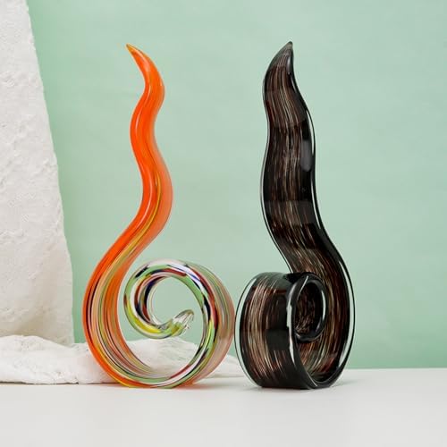 ORRFIDDY 115 Tall Glass Flame Sculpture Home Decor