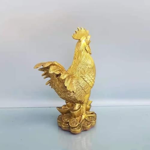 Julrybox Copper Chicken Zodiac Statue Decor