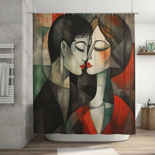 DAOWANGZUO Kissing Girl Boho Shower Curtain Set 1