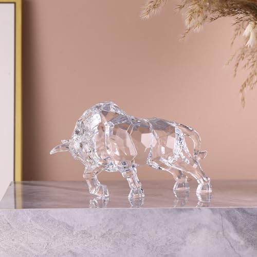 Acrylic Wall Street Bull Statue Office Desk Decor