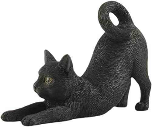 JFSM INC 7 Inch Black Cat Resin Figurine Elegant Decor