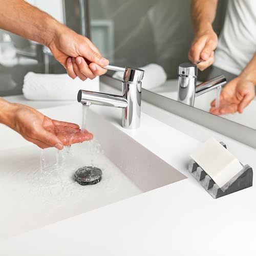 iSoapStone Silicone Soap Dish with Dark Marble Design