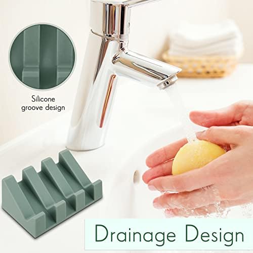 Cunhill 2 Piece Silicone Soap Dish with Drain Light Green