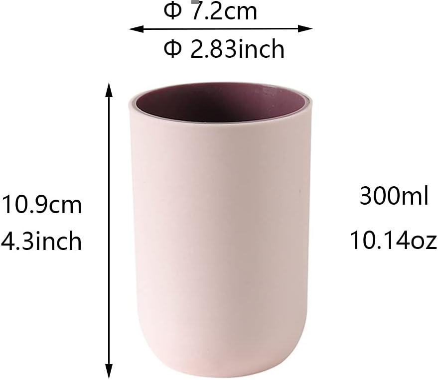 RabyLeo Unbreakable Reusable Cups Set of 2 Light Pink Navy Blue