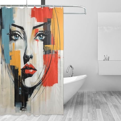 DAOWANGZUO Boho Farmhouse Shower Curtain Set with 12 Hooks