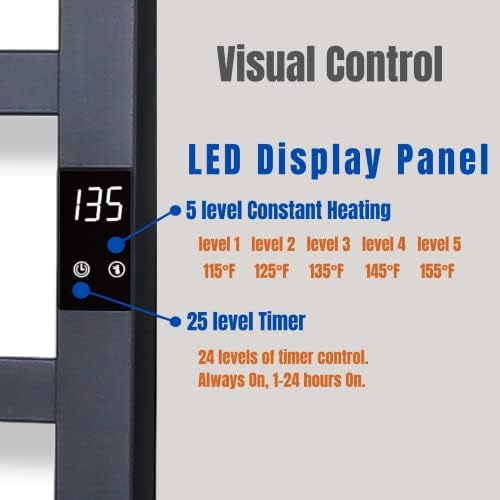 Topdattion Super Thin Electric Towel Warmer with Timer and Temperature Control