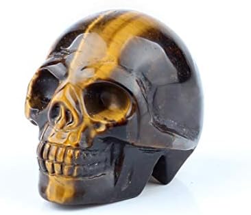 YWG Stone 50mm Yellow Tiger Eye Skull Figurine