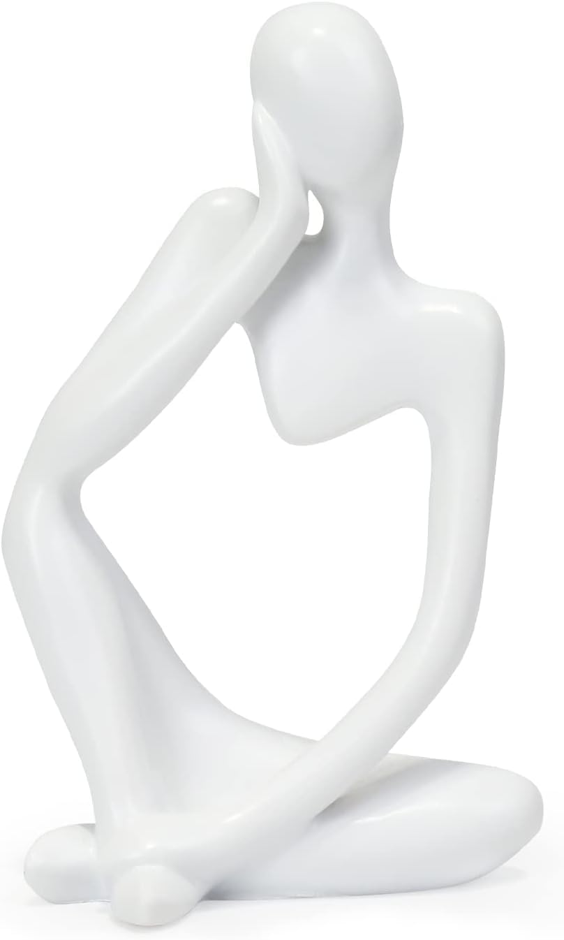 NxInnoX Creative Resin Thinker Statue - White Left Small