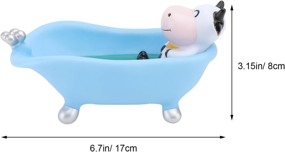 IMIKEYA Cute Bathtub Shaped Soap Dish - Sky Blue