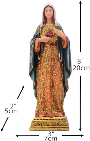 Zayton Virgin Mary Statue Resin Sculpture 8 Inch