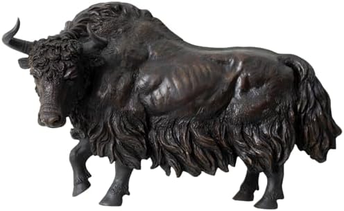 YouFine Large Bronze Bison Sculpture 208