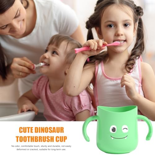 Cute Dinosaur Toothbrush Cup with Double Handles