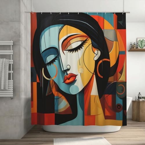 DAOWANGZUO Boho Shower Curtain Set with 12 Hooks 72x72in