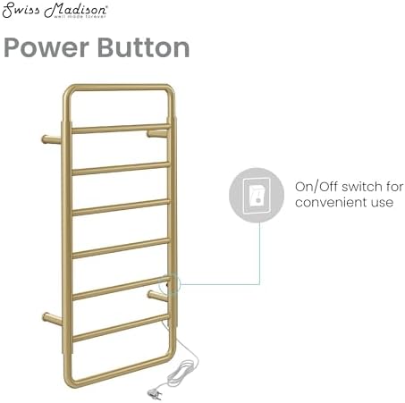 Swiss Madison Ivy 8-Bar Electric Towel Warmer Brushed Gold