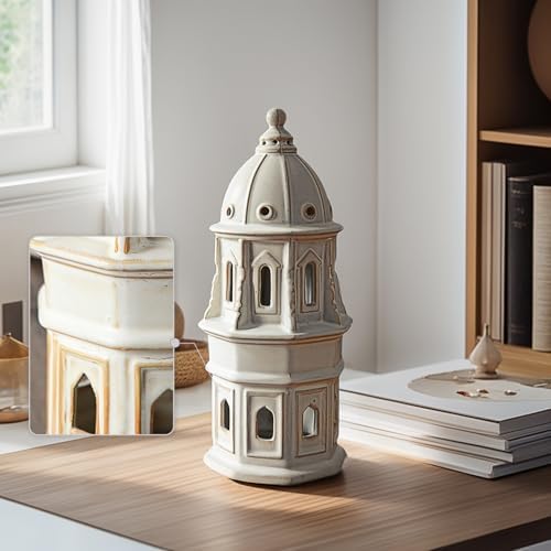 LIZOFER 126 Inch European Dome Tower Ceramic Decor