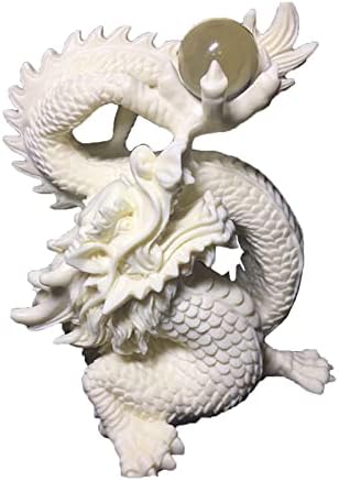 Chinese Feng Shui Dragon Statue Hand-Carved Home Office Decor