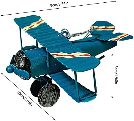 Nudsfuii Metal Mini Retro Biplane Statue