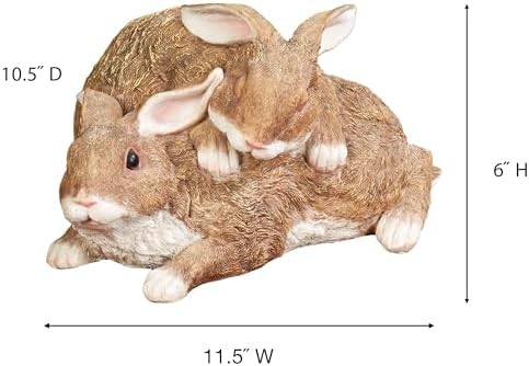 Touch of Class Playful Buddies Bunny Sculpture - White Tawny