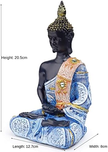 Polystone Buddha Meditating Statue Blue