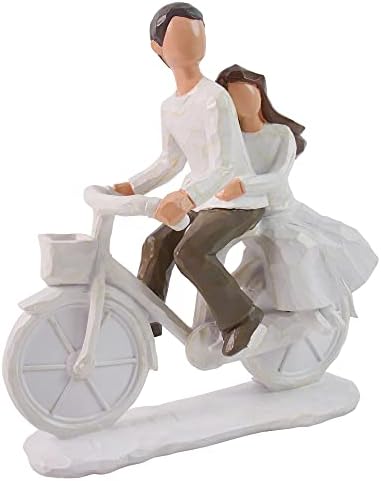 Hand Painted Couple Bicycle Sculpture Romantic Wedding Gift