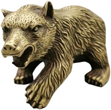YouFine Bronze Roaring Bear Sculpture 7 Inch Handmade