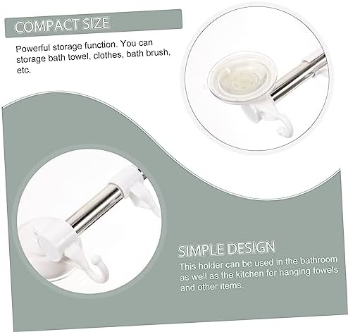 Vaguelly Stainless Steel Suction Cup Towel Rack 6 Hooks No Drill