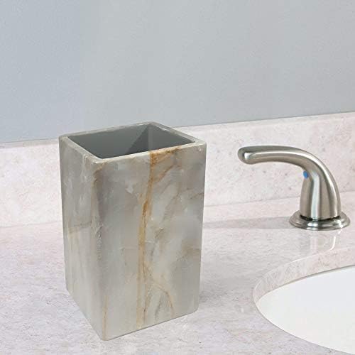 Nu Steel Stone Hedge Marble Tumbler for Bathroom Storage