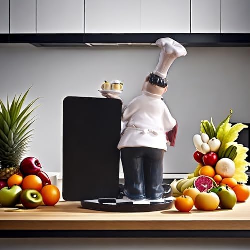Resin Chef Figurine with Chalkboard Message Board