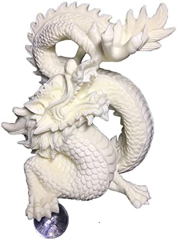 Chinese Feng Shui Dragon Statue Hand-Carved Home Office Decor