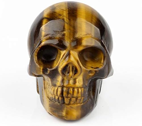 YWG Stone 50mm Yellow Tiger Eye Skull Figurine