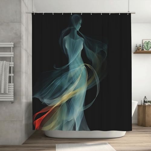 Dancing Girl Shower Curtain Set with 12 Hooks 72x72in