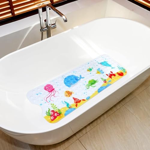 Secopad Kids Bath Mat - Little Whale 40 X 16 Inch Non Slip