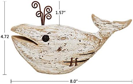 K KILIPES Wood Whale Statue Coastal Decor
