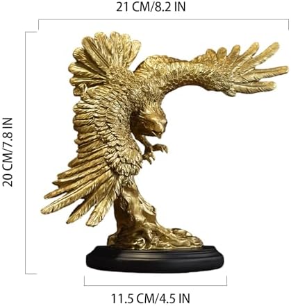 Golden Resin Statue of Flying Wild Eagle