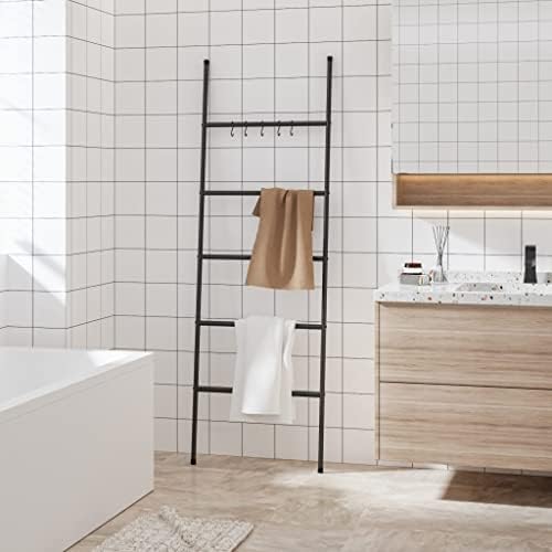 Stylish 5-Tier Iron Towel Rack Black