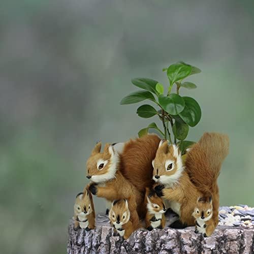 Cute Desk Statue - Plush Squirrel Home Decor Figurine