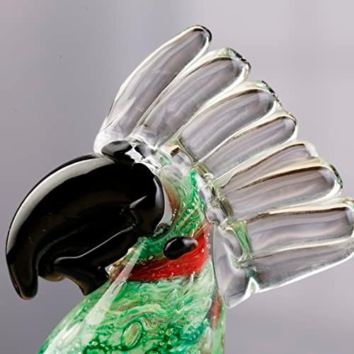 Yao Yuan Handmade Murano-Style Glass Bird Statue Decor