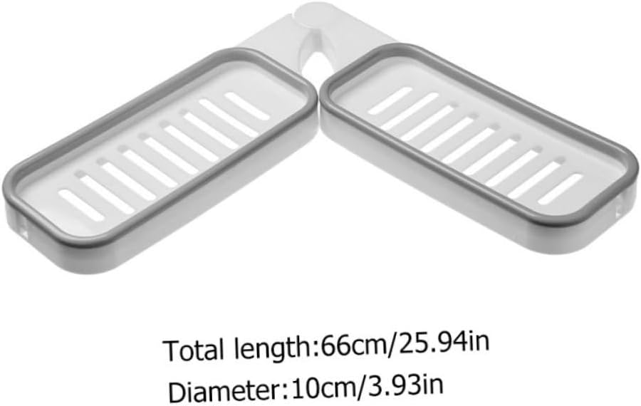 2pcs Wall Mounted Toiletry Holder Rotatable Storage Rack Grey