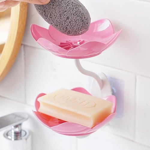 XISAOK Strong Adhesive Lotuses Design Soap Dish 1