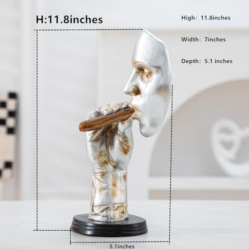Anding Abstract Art Sculpture Silver Thinker Statue