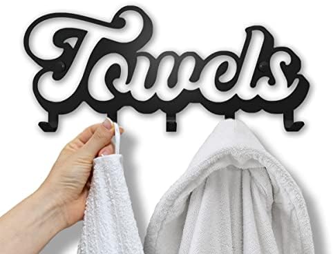 SirHoldeer Bath Towel Holder with 5 Hooks