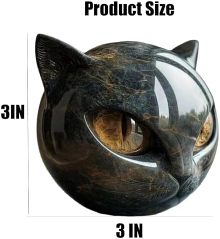 Luxury Black Cat Gemstone Sculpture Elegant Decor Gift