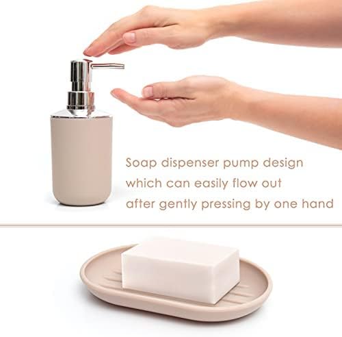 Moss Stone 6 Piece Bathroom Accessory Set - Beige