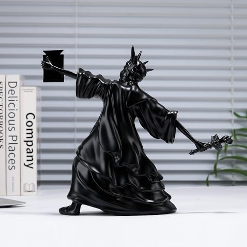 Creative Art Flame Girl Statue Home Decoration Black