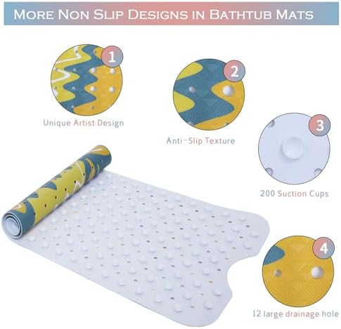 Denifeiya Boho Sun Bathtub Mat Non Slip for Kids
