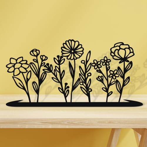 Miniature Metal Flower Statue for Home Decor