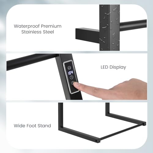 Tangkula 2-in-1 Towel Warmer Rack with LED Display