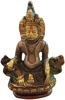 Parijat Handicraft Brass Kubera Statue Wealth God Decor