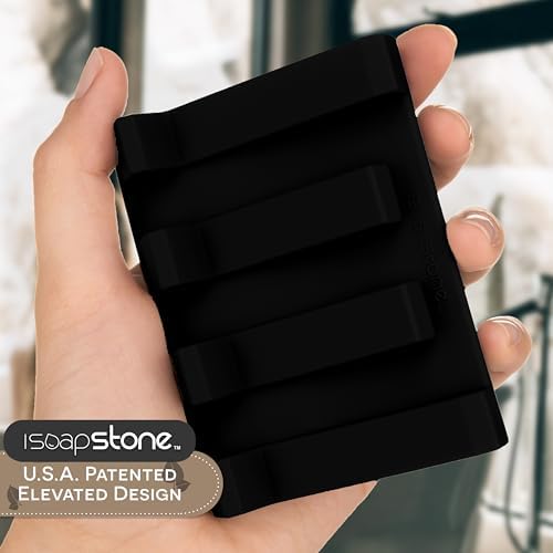 iSoapStone Silicone Soap Dish 2-Pack Black