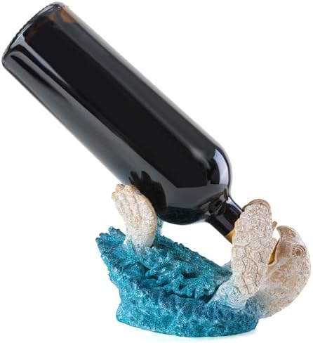 VVGIFTS Sea Turtle Wine Bottle Holder Statue